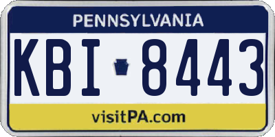 PA license plate KBI8443