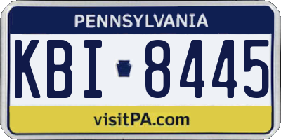 PA license plate KBI8445