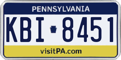 PA license plate KBI8451