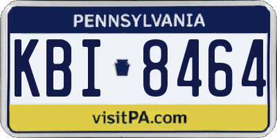 PA license plate KBI8464