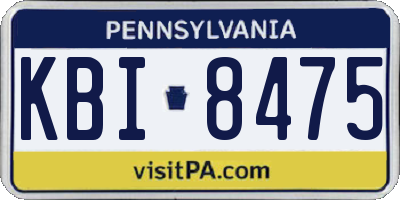 PA license plate KBI8475