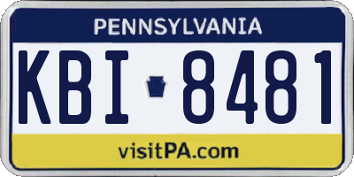PA license plate KBI8481