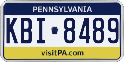 PA license plate KBI8489