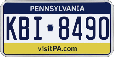 PA license plate KBI8490