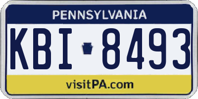 PA license plate KBI8493