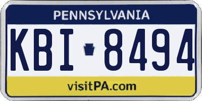 PA license plate KBI8494