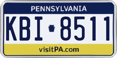 PA license plate KBI8511