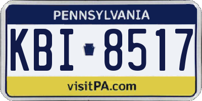 PA license plate KBI8517