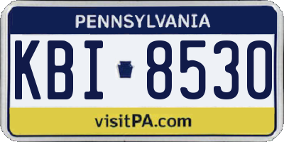 PA license plate KBI8530