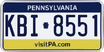 PA license plate KBI8551