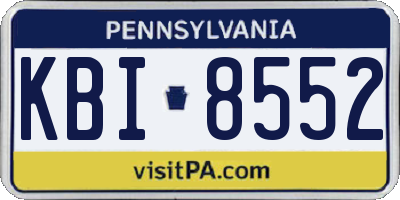 PA license plate KBI8552