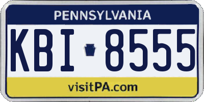 PA license plate KBI8555