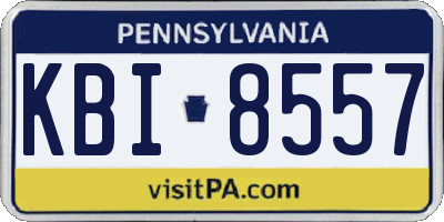 PA license plate KBI8557