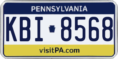 PA license plate KBI8568