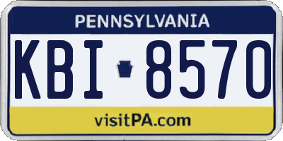 PA license plate KBI8570