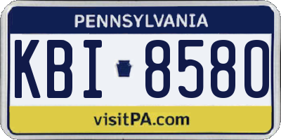 PA license plate KBI8580