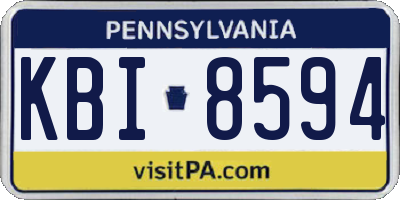 PA license plate KBI8594