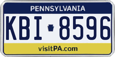 PA license plate KBI8596