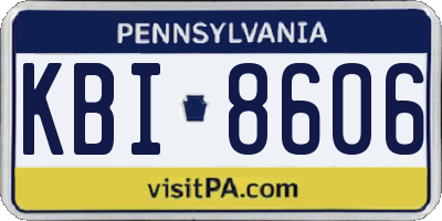 PA license plate KBI8606