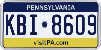 PA license plate KBI8609