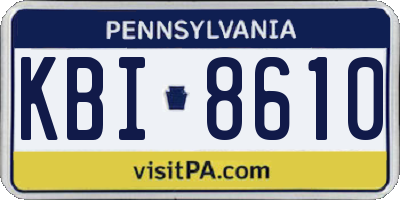 PA license plate KBI8610
