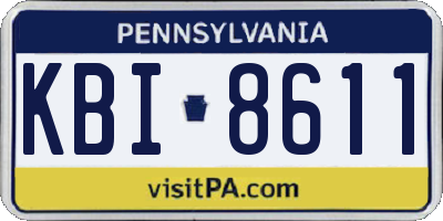 PA license plate KBI8611