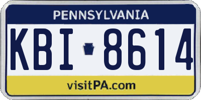 PA license plate KBI8614