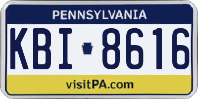 PA license plate KBI8616