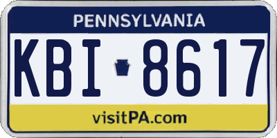 PA license plate KBI8617