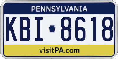 PA license plate KBI8618
