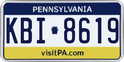 PA license plate KBI8619