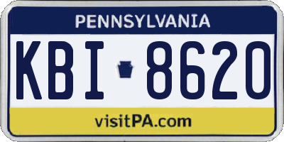 PA license plate KBI8620