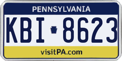 PA license plate KBI8623