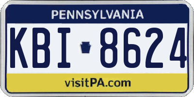 PA license plate KBI8624