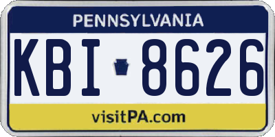 PA license plate KBI8626