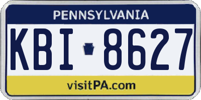 PA license plate KBI8627