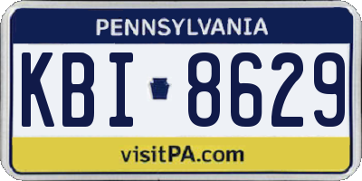 PA license plate KBI8629