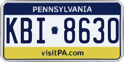PA license plate KBI8630
