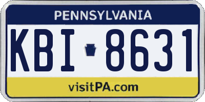 PA license plate KBI8631