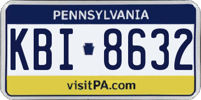 PA license plate KBI8632