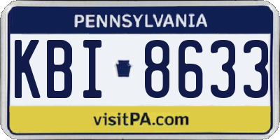 PA license plate KBI8633