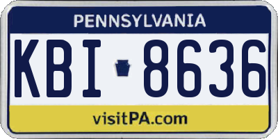 PA license plate KBI8636