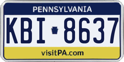 PA license plate KBI8637