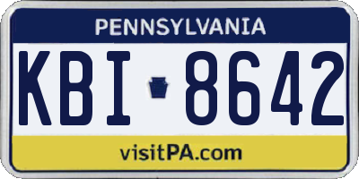 PA license plate KBI8642