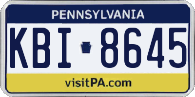 PA license plate KBI8645