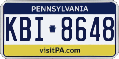 PA license plate KBI8648