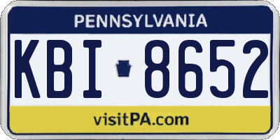 PA license plate KBI8652