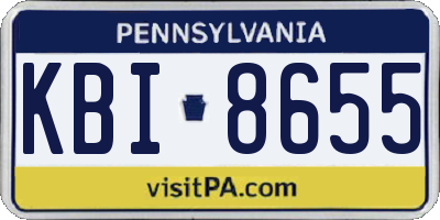 PA license plate KBI8655