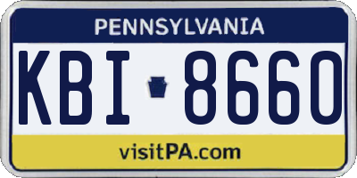 PA license plate KBI8660