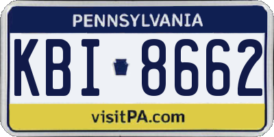 PA license plate KBI8662